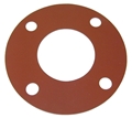 3" Flange Gasket, Full Face, Red Rubber