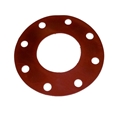 6" Flange Gasket, Full Face, Red Rubber