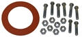 6" Flange Gasket Kit, Ring, Red Rubber