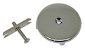 CP ABS 1-Hole Round Overflow Plate w/Screw & Bracket