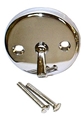 CP DC Steel 2-Hole Round Trip-Lever Overflow Plate w/Screws