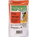 9 Ft x 12 Ft, 2 Mil, Clear Plastic Drop Cloth