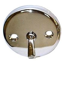 CP DC Steel 2-Hole Round Trip-Lever Overflow Plate 