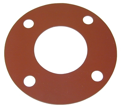 2" Flange Gasket, Full Face, Red Rubber