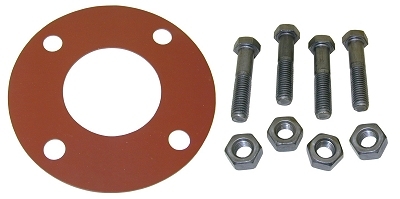 3" Flange Gasket Kit, Full Face, Red Rubber