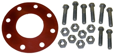 8" Flange Gasket Kit, Full Face, Red Rubber
