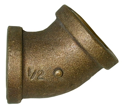 1/2" Brass 45 deg Elbow       