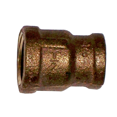 1/2x3/8 Brass Reducer Coupling LF