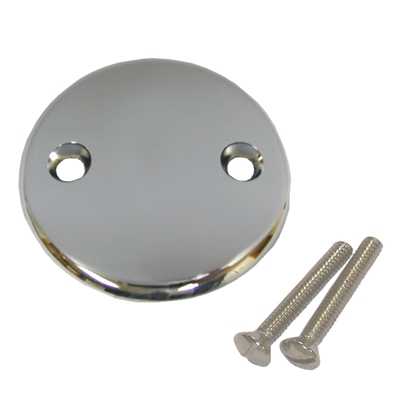 CP DC Zinc 2-Hole Round Overflow Plate w/Screws
