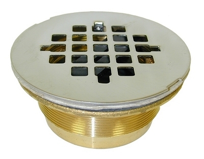 2" No Caulk BRASS Shower Drain