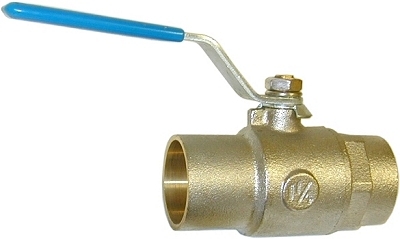 1-1/4 CxC BR Ball Valve, Lead Free