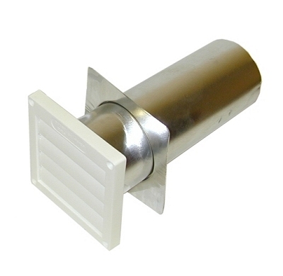 4" White Louvered Vent Hood,PL