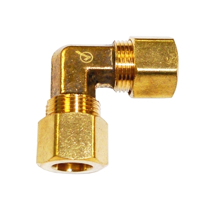 1/2" od Brass Compression Elbow, LF