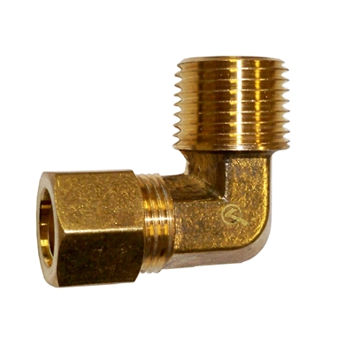 3/8" od x 3/8" MIP BR Compression Elbow, LF