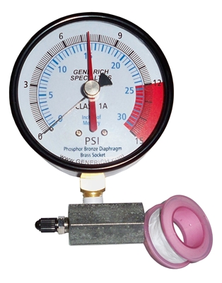 Factory Calibrated 0-15#, 4" Diaphragm Pressure Gauge + Body
