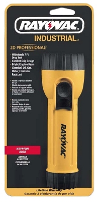 Indl Flashlight, 2'D', Krypton