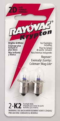 Krypton Bulbs: 2Dcell, 2/card 