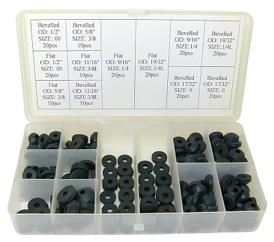 Flat + Bev. Washer Asst. 200pc